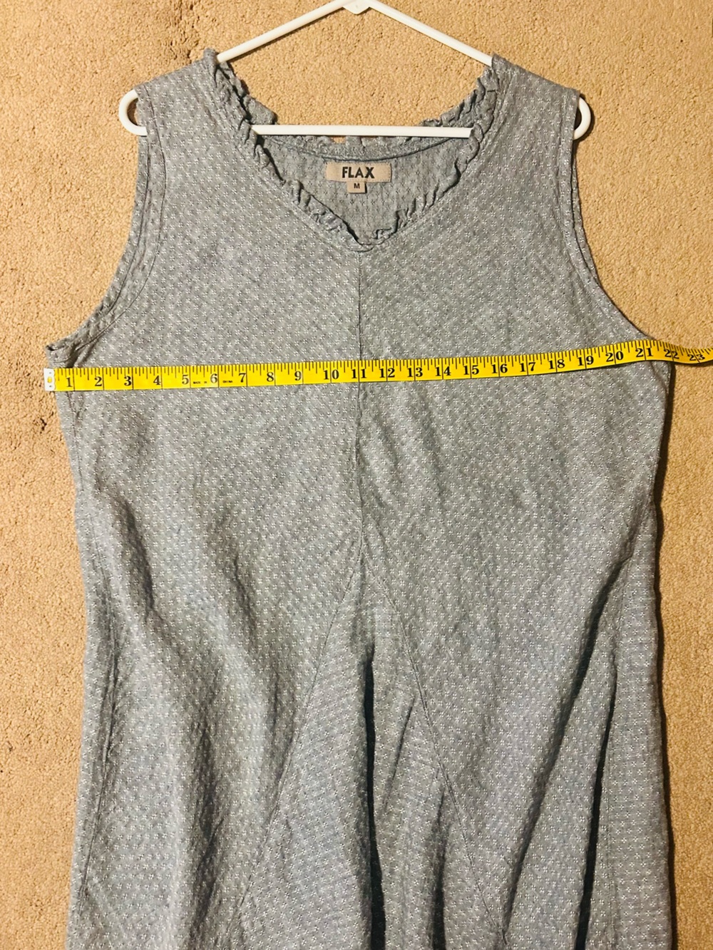 Flax Light Blue Textured Ruffle V-Neck Top - Picture 5 of 6